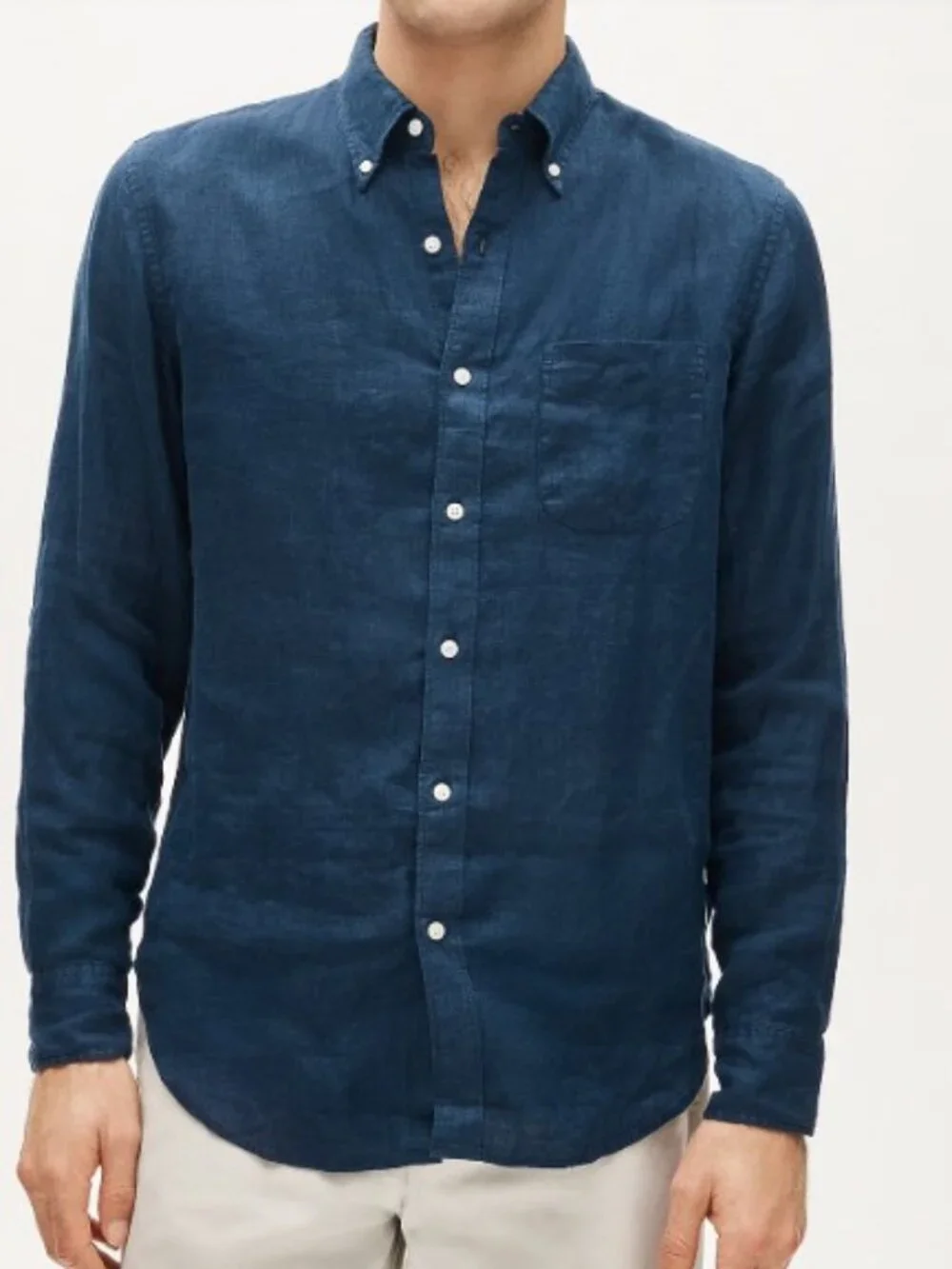 J.Crew Baird McNutt Irish Linen Slim Untucked Shirt Blue Size S